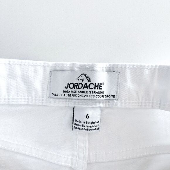 Jordache Womens Classic Raw Hem High Rise Ankle Straight Jeans White Size 6 - Picture 10 of 10